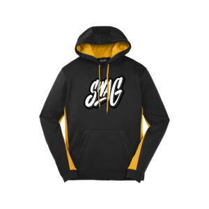 Swag CoolWick Men's Sport-Wick Fleece Colorblock Bowling Hoodie - Black/Gold