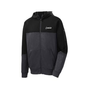 CoolWick CoolWick Men's Tech Fleece Colorblock Full-Zip Hooded Bowling Jacket - Black/Graphite Heather/Black