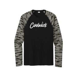 CoolWick CoolWick Men's Drift Camo Colorblock Long Sleeve Dri-Fit Bowling Shirt - Black