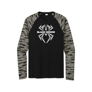 Hammer Black Widow CoolWick Men's Drift Camo Colorblock Long Sleeve Dri-Fit Bowling Shirt - Black