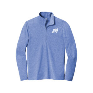 Swag CoolWick Men's Tri-Blend Wicking 1/4-Zip Bowling Pullover - True Royal Heather