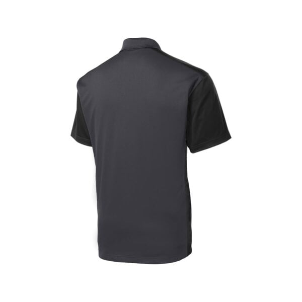 CoolWick Men's Colorblock Micropique Bowling Polo back - Iron Grey/Black