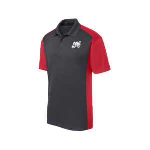 Swag CoolWick Men's Colorblock Micropique Bowling Polo - Iron Grey/True Red
