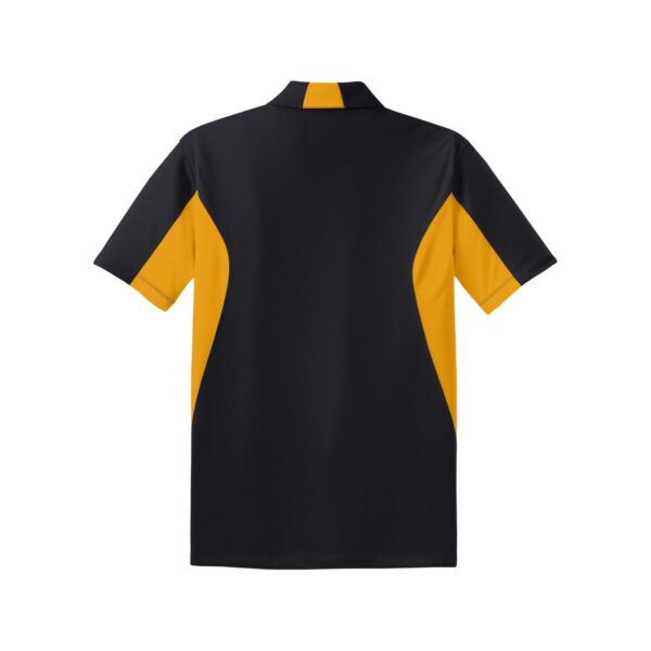 CoolWick Men's Side Blocked Micropique Bowling Polo back - Black/Gold