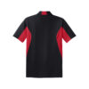 CoolWick Men's Side Blocked Micropique Bowling Polo back - Black/True Red