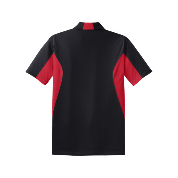 CoolWick Men's Side Blocked Micropique Bowling Polo back - Black/True Red