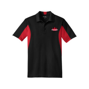 Brunswick CoolWick Men's Side Blocked Micropique Bowling Polo - Black/True Red