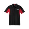 CoolWick CoolWick Men's Side Blocked Micropique Bowling Polo - Black/True Red