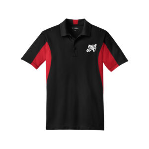 Swag CoolWick Men's Side Blocked Micropique Bowling Polo - Black/True Red