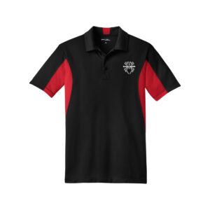 Hammer Black Widow CoolWick Men's Side Blocked Micropique Bowling Polo - Black/True Red