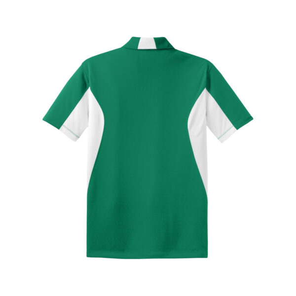 CoolWick Men's Side Blocked Micropique Bowling Polo back - Kelly Green/White