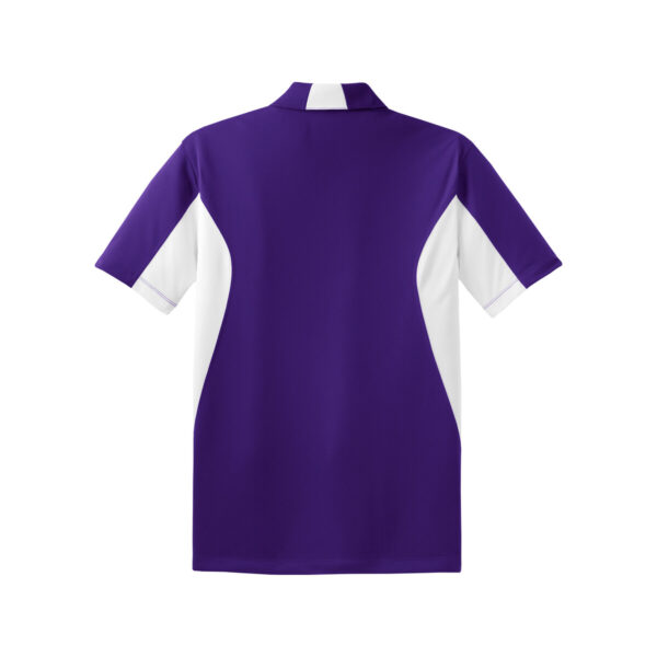 CoolWick Men's Side Blocked Micropique Bowling Polo back - Purple/White