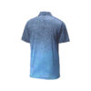 CoolWick Men's Ombre Heather Bowling Polo back - Carolina Blue/Navy