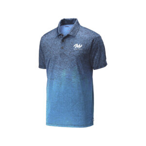 Motiv CoolWick Men's Ombre Heather Bowling Polo - Carolina Blue/Navy