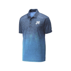 Swag CoolWick Men's Ombre Heather Bowling Polo - Carolina Blue/Navy