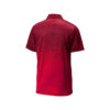 CoolWick Men's Ombre Heather Bowling Polo back - Deep Red/Black