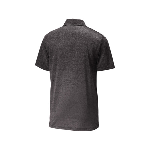 CoolWick Men's Ombre Heather Bowling Polo back - Iron Grey/Black