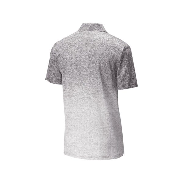 CoolWick Men's Ombre Heather Bowling Polo back - White/Graphite