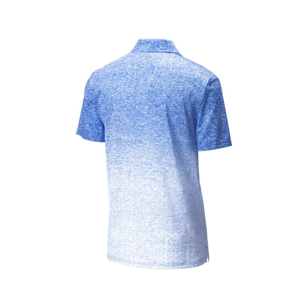 CoolWick Men's Ombre Heather Bowling Polo back - White/True Royal