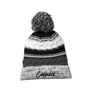 CoolWick CoolWick Pom Pom Bowling Beanie - Iron Grey/Black/White