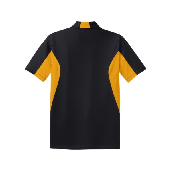CoolWick Men's Tall Side Blocked Micropique Bowling Polo back - Black/Gold