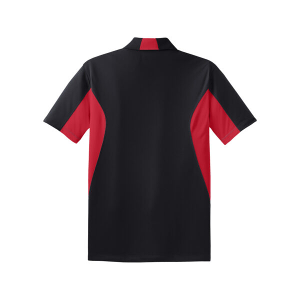 CoolWick Men's Tall Side Blocked Micropique Bowling Polo back - Black/True Red