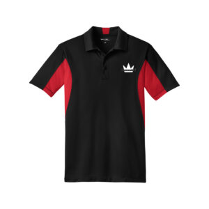 Brunswick CoolWick Men's Tall Side Blocked Micropique Bowling Polo - Black/True Red
