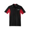 CoolWick CoolWick Men's Tall Side Blocked Micropique Bowling Polo - Black/True Red