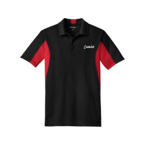 CoolWick CoolWick Men's Tall Side Blocked Micropique Bowling Polo - Black/True Red