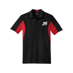 Swag CoolWick Men's Tall Side Blocked Micropique Bowling Polo - Black/True Red
