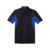 CoolWick Men's Tall Side Blocked Micropique Bowling Polo back - Black/True Royal