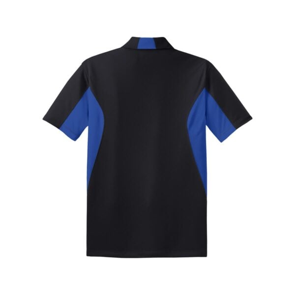 CoolWick Men's Tall Side Blocked Micropique Bowling Polo back - Black/True Royal