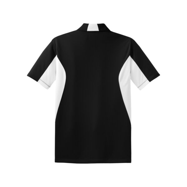 CoolWick Men's Tall Side Blocked Micropique Bowling Polo back - Black/White