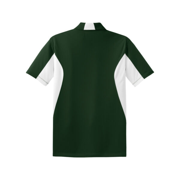 CoolWick Men's Tall Side Blocked Micropique Bowling Polo back - Forest Green/White