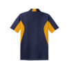 CoolWick Men's Tall Side Blocked Micropique Bowling Polo back - True Navy/Gold