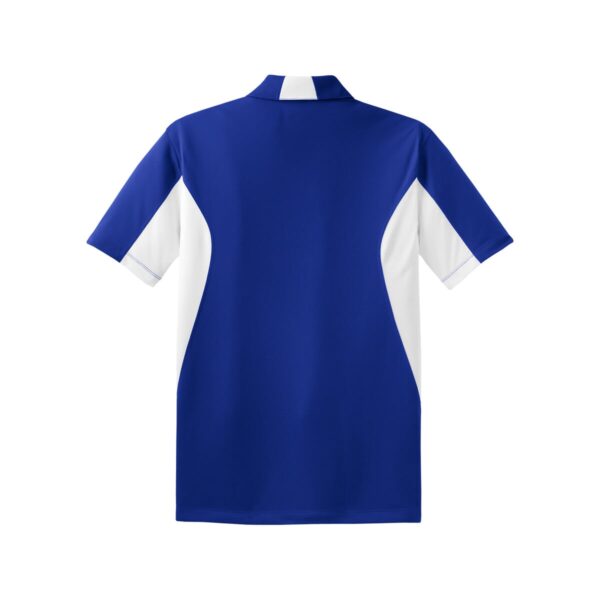 CoolWick Men's Tall Side Blocked Micropique Bowling Polo back - True Royal/White