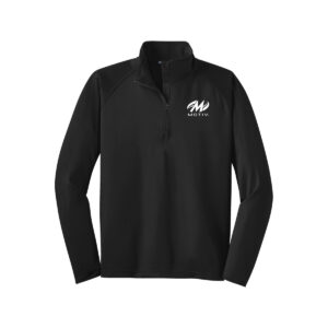 Motiv CoolWick Men's Tall Sport-Wick Stretch 1/4-Zip Bowling Pullover - Black
