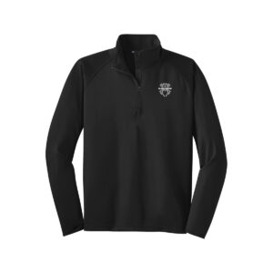 Hammer Black Widow CoolWick Men's Tall Sport-Wick Stretch 1/4-Zip Bowling Pullover - Black