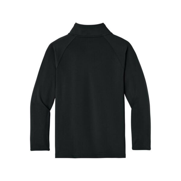 CoolWick Youth Sport-Wick Stretch 1/4-Zip Bowling Pullover back - Black