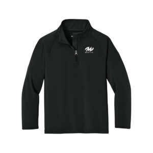 Motiv CoolWick Youth Sport-Wick Stretch 1/4-Zip Bowling Pullover - Black