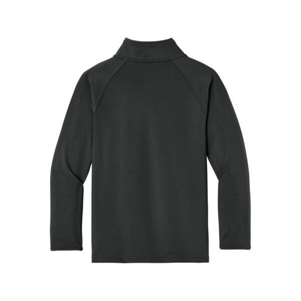 CoolWick Youth Sport-Wick Stretch 1/4-Zip Bowling Pullover back - Charcoal Grey