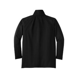 CoolWick Youth Tricot Track Bowling Jacket back - Black/Black