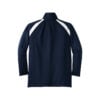 CoolWick Youth Tricot Track Bowling Jacket back - True Navy/White