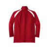 CoolWick Youth Tricot Track Bowling Jacket back - True Red/White